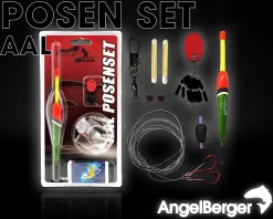 Angel Berger Aal Posen Set Posenmontage mit Knicklicht Ready2Fish Angelset Aal Angelsets