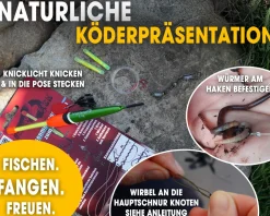 Angel Berger Aal Posen Set Posenmontage mit Knicklicht Ready2Fish Angelset Aal Angelsets