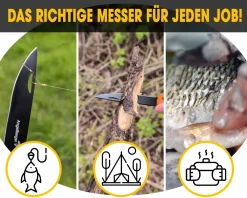 Angel Berger Angelmesser Folding Knife Fischmesser Klappmesser Edelstahl Outdoor Messer für Fisch und Angeln Angelzubehör