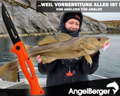Angel Berger Angelmesser Folding Knife Fischmesser Klappmesser Edelstahl Outdoor Messer für Fisch und Angeln Angelzubehör