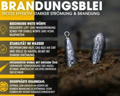 Angel Berger Brandungsblei Set 100g 5 Stück Meeresblei Angelblei Brandungsangeln Blei Meeresangeln Dorschangeln