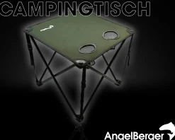 Angel Berger Campingtisch faltbar mit 2 Getränkehalter Bivvy Table Angeltisch Klapptisch Falttisch  Zielfische