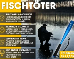 Angel Berger Deluxe Aluminium Fischtöter mit Handschlaufe Fischbetäuber Totschläger  Friedfischangeln