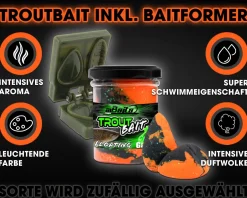 Angel Berger Doppel Baitformer 2 in 1 Forellenteigformer mit Forellenteig Troutbait Forellenköder Angelteig