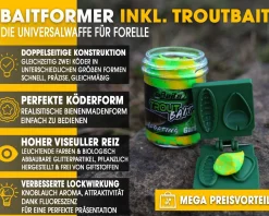 Angel Berger Doppel Baitformer 2 in 1 Forellenteigformer mit Forellenteig Troutbait Forellenköder Angelteig
