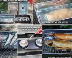 Angel Berger Edelstahl Tischräucherofen mit Brennpaste Räucherofen Smoker Räucherofen