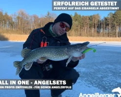 Angel Berger Eis und Bootsangelset mit Rolle Eisangel Eisrute Ice Rod Angelset Eisangeln Angelsets