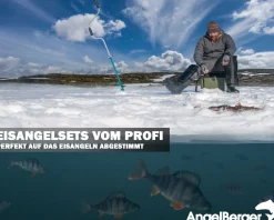 Angel Berger Eis und Bootsangelset mit Rolle Eisangel Eisrute Ice Rod Angelset Eisangeln Angelsets