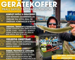 Angel Berger Gerätekoffer mit Angelzubehör gefüllt Angelkoffer Grundausstattung Angeln Angelset Angelsets