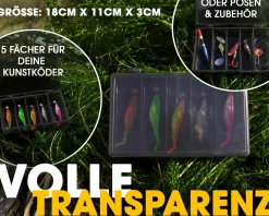 Angel Berger Kunstköderbox Kleinteilebox Mittel Köderbox Angeln Zubehörbox Angelbox Tacklebox Box Angelköder Angelkoffer & Boxen