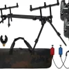 Angel Berger Luxus Rod Pod Set mit Tasche Bissanzeiger Rutenauflagen Karpfen Rod Pod
