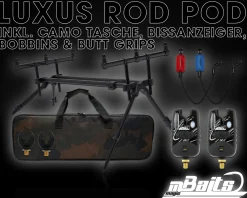 Angel Berger Luxus Rod Pod Set mit Tasche Bissanzeiger Rutenauflagen Karpfen Rod Pod