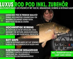 Angel Berger Luxus Rod Pod Set mit Tasche Bissanzeiger Rutenauflagen Karpfen Rod Pod