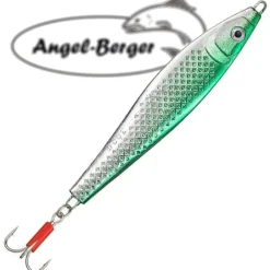 Angel Berger Pilker grün silber Meeresköder Norwegen Dorschangeln Pilk Ostsee  Angelköder