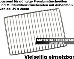 Angel Berger Premium Räucherrost Flachrost 34 x 25 cm Edelstahl Räuchern