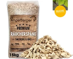 Angel Berger Räucherchips Buche 15Kg Räucherspäne  Räuchern