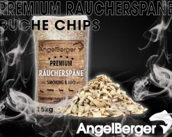 Angel Berger Räucherchips Buche 15Kg Räucherspäne  Räuchern