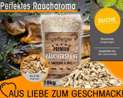 Angel Berger Räucherchips Buche 15Kg Räucherspäne  Räuchern