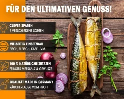 Angel Berger Räucherlauge 5 verschiedene Sorten Sparpack Räucherlake Fisch Räuchern Räuchergewürz Smoker Fischgewürz Räuchermehl & Gewürze