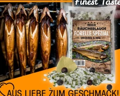 Angel Berger Räucherlauge Forelle Spezial 600g Räucherlake Fisch Räuchern Räuchergewürz Smoker Fischgewürz Räuchermehl & Gewürze