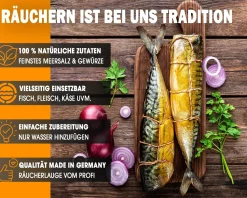Angel Berger Räucherlauge Meeresfisch Spezial 600g Räucherlake Fisch Räuchern Räuchergewürz Smoker Fischgewürz Räuchermehl & Gewürze