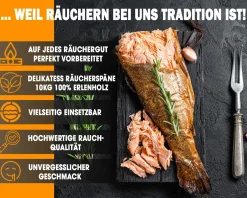 Angel Berger Räuchermehl Erle 10kg Räucherspäne Räuchern