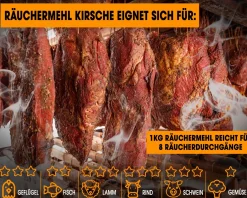 Angel Berger Räuchermehl Kirsche 10kg Räucherspäne Cherry Räuchern