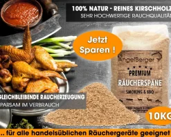 Angel Berger Räuchermehl Kirsche 10kg Räucherspäne Cherry Räuchern