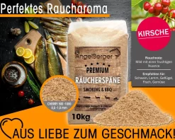 Angel Berger Räuchermehl Kirsche 10kg Räucherspäne Cherry Räuchern