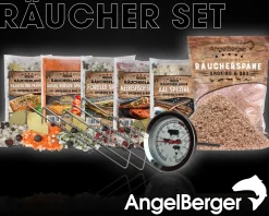 Angel Berger Räucherset Räucherpaket Geschenk Räuchern Räucherlauge Räuchermehl Räucherhaken Räucherthermometer Grill & Räucherzubehör