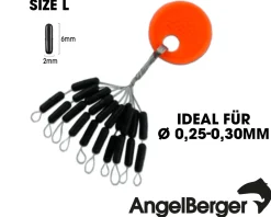Angel Berger Schnurstopper extra strong L Silikon Stopper Posenstopper Angelzubehör
