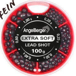 Angel Berger Schrotblei Bleischrot Sortiment Klemmblei Lead Shots Fein 100g Friedfischangeln