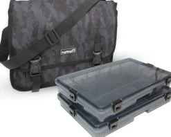 Angel Berger Spinntasche mit 2 Boxen Angeltasche Kunstködertasche Umhängetasche Angelzubehör