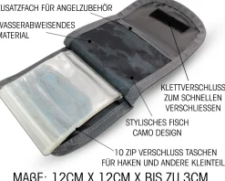 Angel Berger Stahlvorfachsortiment mit Tasche  Hechtangeln
