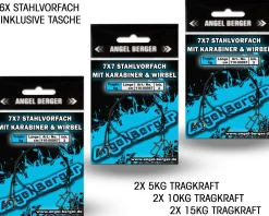 Angel Berger Stahlvorfachsortiment mit Tasche  Hechtangeln