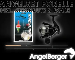 Angel Berger Steck Angelset Rute Rolle mit Zubehör Forelle Angelsets