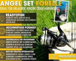 Angel Berger Steck Angelset Rute Rolle mit Zubehör Forelle Angelsets