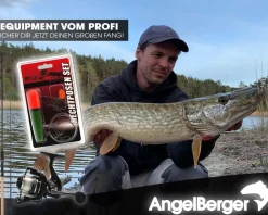 Angel Berger Steck Angelset Rute Rolle mit Zubehör Hecht Angelsets