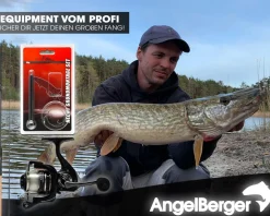 Angel Berger Steck Angelset Hecht Grundmontage Rute Rolle Angelzubehör Köderfischmontage Ready2Fish Angelset Fishing Set Pike Dead Bait Grundangel Angelset Köderfischangeln Angelsets