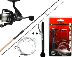 Angel Berger Steck Angelset Aal Zander Grundmontage Rute Rolle mit Angelzubehör Ready2Fish Angel Set Fishing Set Eel Pike Perch Wurm Dead Bait Grundangel Aalangeln Zanderangeln Angelsets