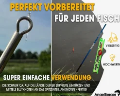 Angel Berger Stipprute mit Fertigangel Pole Rod Kinderangel Köderfischangel Polerute Stippe Angel Set Teleskopruten