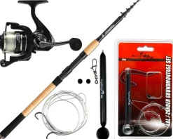 Angel Berger Tele Angelset Aal Zander Grundmontage Rute Rolle mit Angelzubehör Ready2Fish Fishing Set Eel Pike Perch Wurm Dead Bait Grundangel Aalangeln Zanderangeln Angelsets