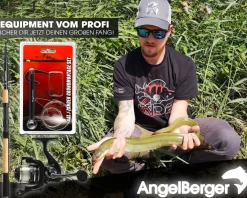 Angel Berger Tele Angelset Aal Zander Grundmontage Rute Rolle mit Angelzubehör Ready2Fish Fishing Set Eel Pike Perch Wurm Dead Bait Grundangel Aalangeln Zanderangeln Angelsets