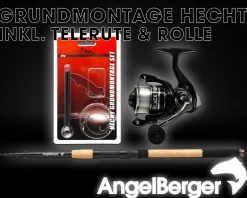 Angel Berger Tele Angelset Hecht Grundmontage Rute Rolle Angelzubehör Köderfischmontage Ready2Fish Fishing Set Dead Bait Grundangel Angelset Köderfischangeln Angelsets