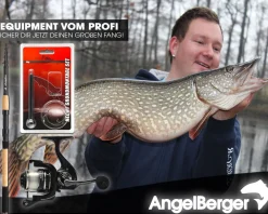 Angel Berger Tele Angelset Hecht Grundmontage Rute Rolle Angelzubehör Köderfischmontage Ready2Fish Fishing Set Dead Bait Grundangel Angelset Köderfischangeln Angelsets
