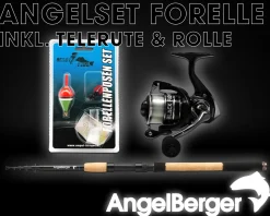 Angel Berger Tele Angelset Forelle Rute Rolle mit Zubehör Angelsets