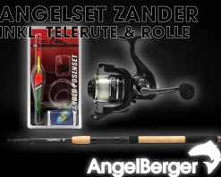 Angel Berger Tele Angelset Zander Rute Rolle mit Zubehör Angelsets