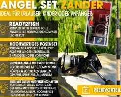 Angel Berger Tele Angelset Zander Rute Rolle mit Zubehör Angelsets