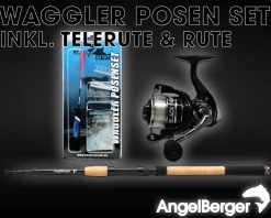 Angel Berger Tele Angelset Waggler Posen Set Posenmontage Ready2Fish Angelpose Fishing Float Set Posenset Angeln Angelsets