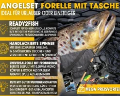 Angel Berger Tele Angelset Forelle mit Tasche und Zubehör Trout Fishing Set Angelrute Angelrolle Forellenköder Angelsets